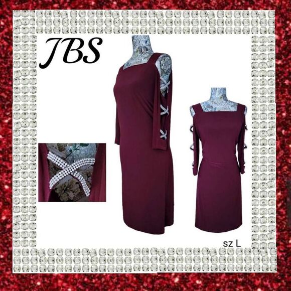 Formal Rhinestone Cold Shoulder Burgundy Red Sexy Cocktail Party Evening  Dress - Picture 2 of 15